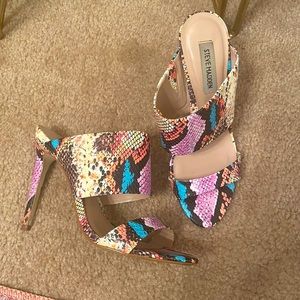 Steve Madden colorful snakeskin heels